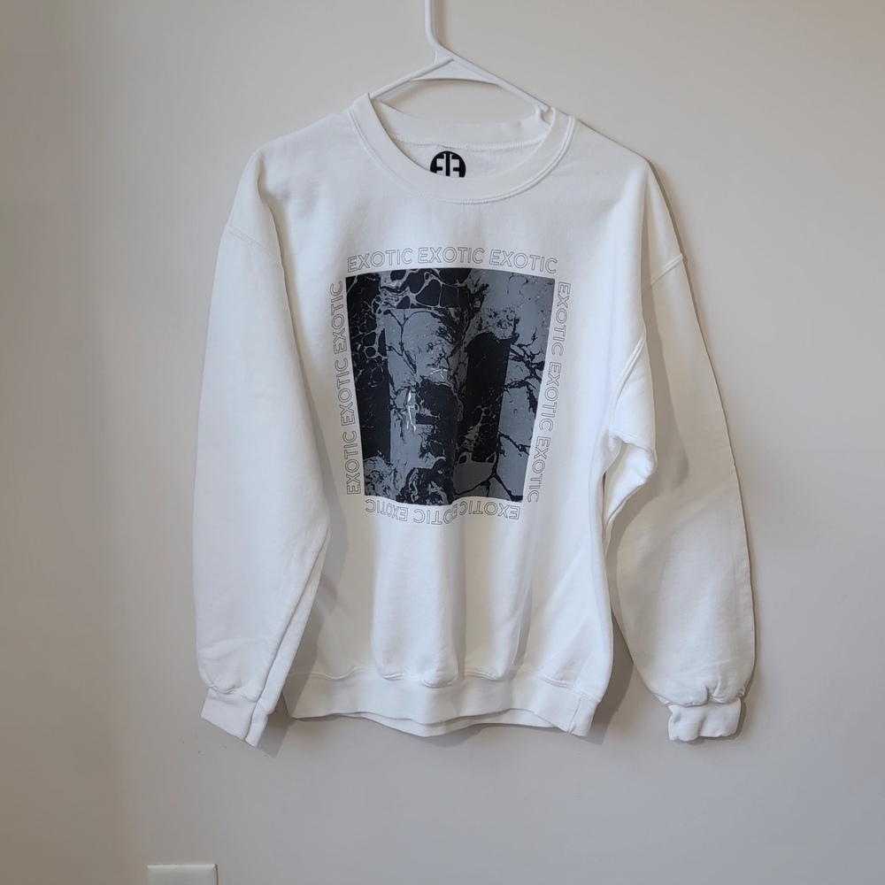 Exotic Graphic White Crewneck Sweater